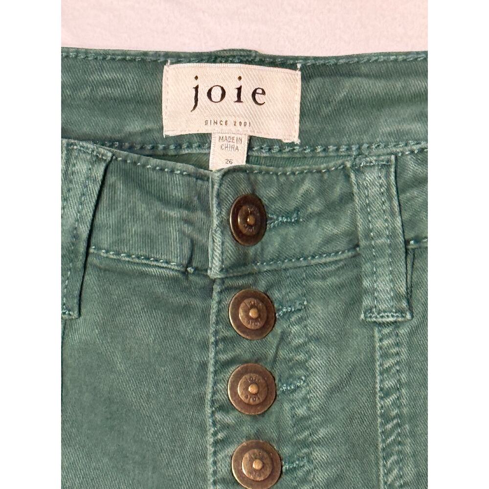 Joie High Rise Utility Pants Green Button Fly Size 26